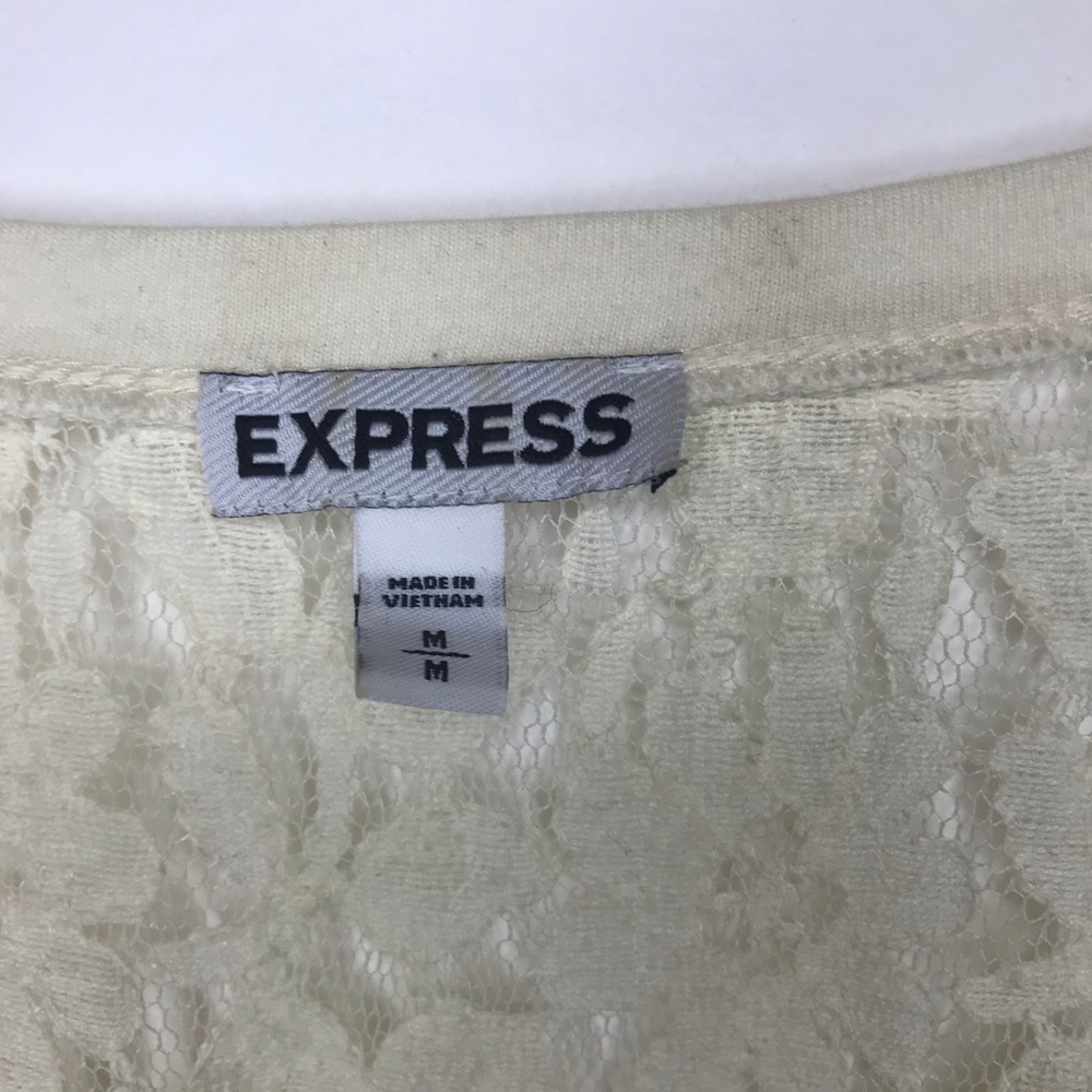 Express Cream Lace Top - Picture 3 of 4